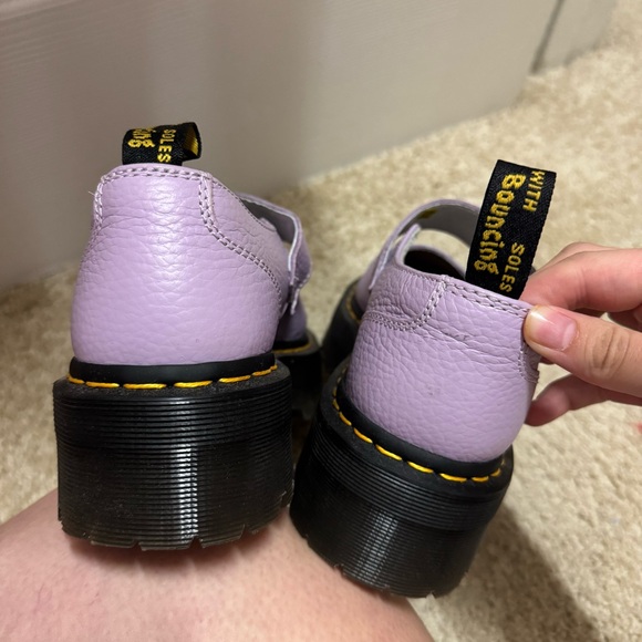 Dr. Martins Addina Flower Buckle Leather Platform Shoes in Purple - Picture 7 of 10